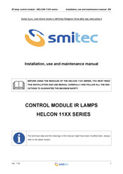 Smitec HELCON 1110 Installation, Use & Maintenance Manual