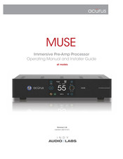 INDY AUDIO LABS acurus MUSE Operating Manual And Installer Manual