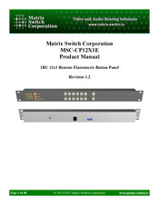 Matrix Switch Corporation MSC-CP12X1E Product Manual