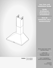 ELICA EVL430S3 Use, Care And Installation Manual