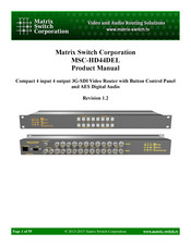 Matrix Switch Corporation MSC-HD44DEL Product Manual