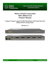 Matrix Switch Corporation MSC-HD161AAS Product Manual