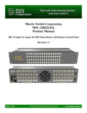 Matrix Switch Corporation MSC-2HD3216L Product Manual