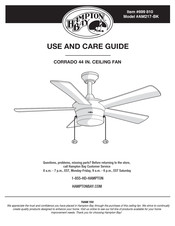 HAMPTON BAY 699 810 Use And Care Manual