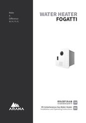 ARANA FOGATTI FS06B1 Installation And Operating Instructions Manual