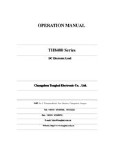 Tonghui TH8402A Operation Manual