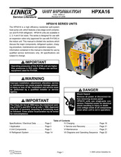 Lennox HPXA16-036 Unit Information