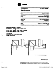 Trane CenTraVac 2100 Operation & Maintenance Manual