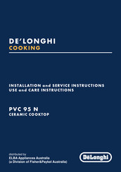 DeLonghi PVC 95 N Installation And Service Instructions Manual