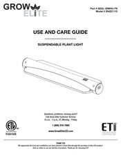 ETI GROW ELITE 554221110 Use And Care Manual