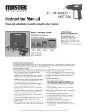 Master Appliance ECOHEAT EC-100 Instruction Manual