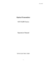 Toyo SOT-EQ80B Operation Manual