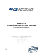 PCB Piezotronics 8159-0113A Installation And Operating Manual
