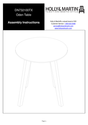 Holly & Martin Oden DN732100TX Assembly Instructions