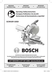 Bosch GCM18V-10SD Operating/Safety Instructions Manual