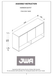 JWA HARMON 74690 Assembly Instruction Manual