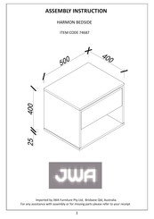 JWA HARMON 74687 Assembly Instruction Manual