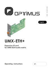 Opvimus UMX-ETH+ Operating Instructions Manual
