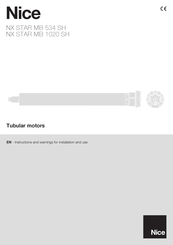 Nice NX FIT MB 1020 SH BD Instructions And Warnings For Installation And Use