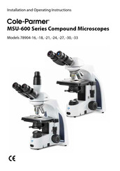Cole Parmer MSU-600 Series Installation And Operating Instructions Manual