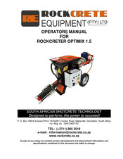 Re ROCKCRETER OPTIMIX 1.5 Operator's Manual