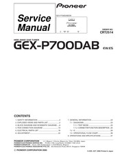 Pioneer GEX-P700DAB/EW Service Manual