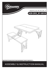 Outsunny A20-203 01-0010 Assembly & Instruction Manual