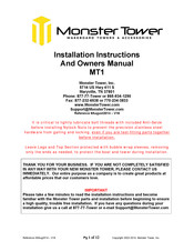 monster tower MT1 Installation Instructions And Owner's Manual
