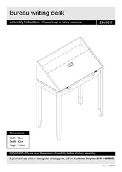 HOME RETAIL GROUP 244/8811 Assembly Instructions Manual