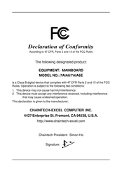 CHAINTECH 7AIA6E Manual