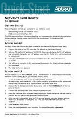 ADTRAN 1203860G1 Quick Start Manual
