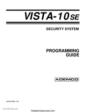 ADEMCO Vista-2000 Programming Manual