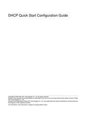 H3C DHCP Quick Start Configuration Manual