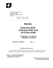 Forma Scientific 8174 Installation Manual
