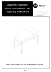 Southern Enterprises Andress HO0163B0TX Assembly Instructions Manual