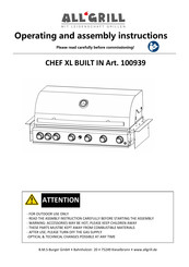 ALL'GRILL CHEF XL BUILT IN Operating & Assembly Instructions