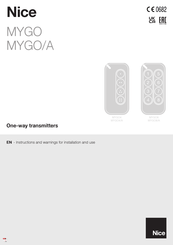 Nice MYGO4 Instructions And Warnings For Installation And Use