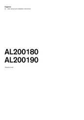 Gaggenau AL200190/01 User Manual And Installation Instructions