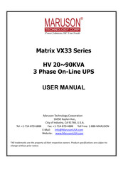 Maruson Matrix VX33 Series User Manual
