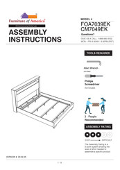Furniture of America FOA7039EK Assembly Instructions Manual