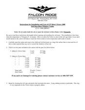 Falcon Ridge CF Moto U-Force 1000 Instructions For Installation And Care