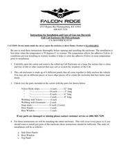 Falcon Ridge Can-Am Maverick Instructions For Installation And Care