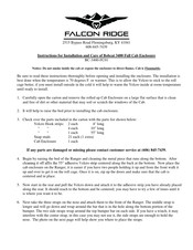 Falcon Ridge Bobcat 3400 Instructions For Installation And Care