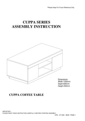 Eliving Furniture CUPPA Series Assembly Instruction Manual