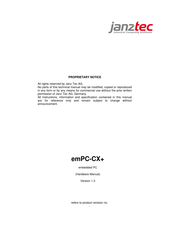 Janz Tec emPC-CX+/C-1047UE Hardware Manual