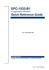 Avalue Technology SPC-1533-B1 Quick Reference Manual