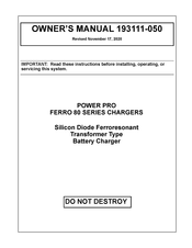 Ametek POWER PRO FERRO 80 Series Owner's Manual