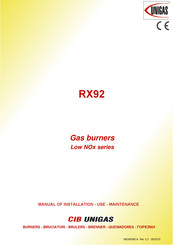CIB UNIGAS RX92 Manual Of Installation - Use - Maintenance