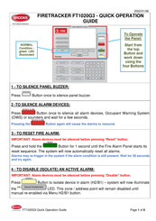 Brooks firetracker FT1020G3 FDCIE Quick Operation Manual