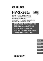 Aiwa HV-GX935Z Operating Instructions Manual
